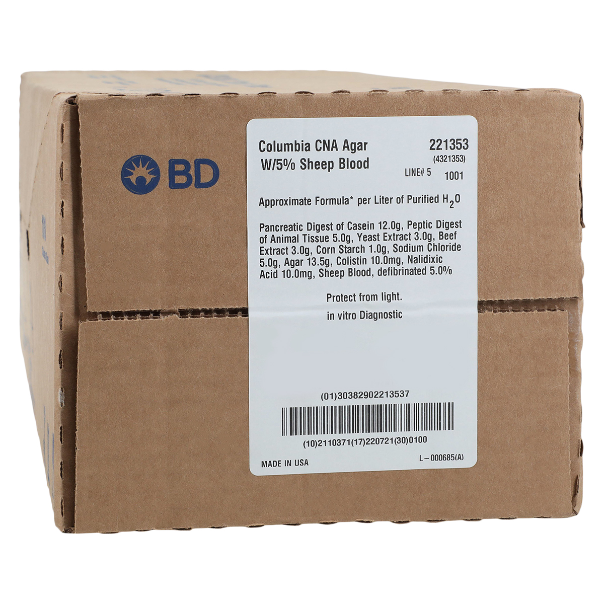 BBL Prepared Media C-CNA: Columbia CNA Plate 100/Bx